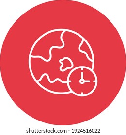 Clock, earth, time zone icon vector image. Can also be used for customer support. Suitable for use on web apps, mobile apps and print media.