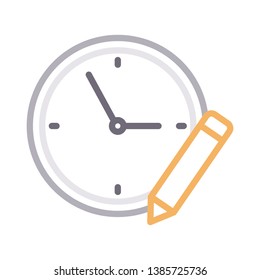 clock edit color line icon