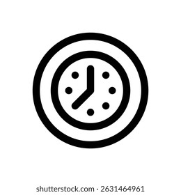 Clock. Editable stroke vector icon.
