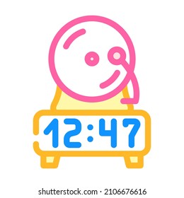 clock educational time color icon vector. clock educational time sign. isolated symbol illustration