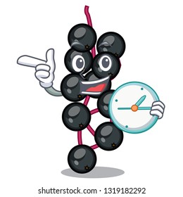 With clock eldeyberry in a cartoon fruit basket