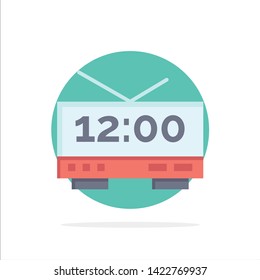 Clock, Electric, Time, Machine Abstract Circle Background Flat color Icon