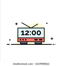 Clock, Electric, Time, Machine  Business Flat Line Filled Icon Vector Banner Template