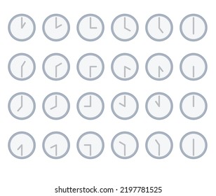 Clock emoji set vector time symbol