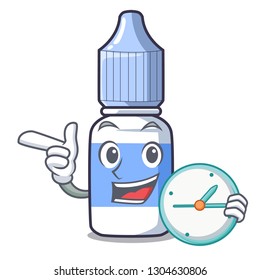 With clock eye drops above mascot wood tables