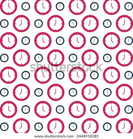 Clock fabulous trendy multicolor repeating pattern vector illustration design