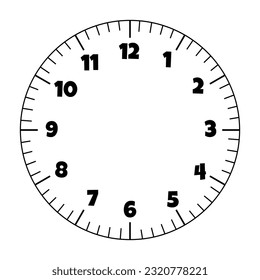 clock face blank with arabic numerals. Timer concept.