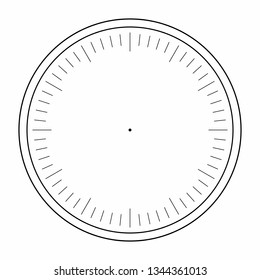 Relógio face está em branco, discar para hora e hora, vetor relógio