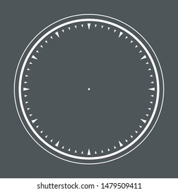 Clock face is blank, dial for hour and time, watch vector