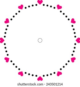 clock face blank heart design.