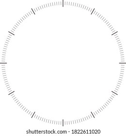 Clock face. Blank hour dial. Dots mark minutes and hours. Simple flat vector illustration.
