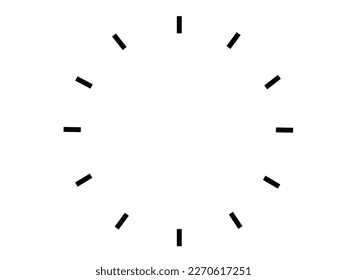 Clock face. Blank hour dial. Simple flat on white background. Vector illustration.  