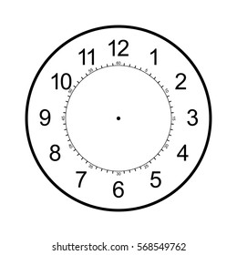 clock face blank isolated on white background
