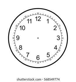 Clock Face Blank Isolated On White Stock Vector (Royalty Free ...