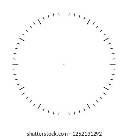 Clock Face Blank Template. Hours And Seconds Division Marks