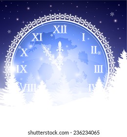 clock face christmas night