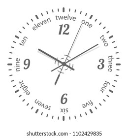 Clock face. Dial plate. Isolated on white background.
