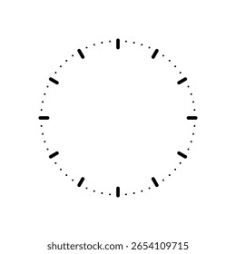 Clock face with dots marking minutes hours