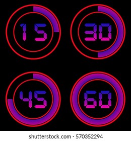 Clock face. figures and circles. vector.