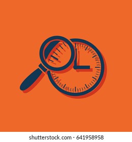 Clock face flat icon. Vector illustration.