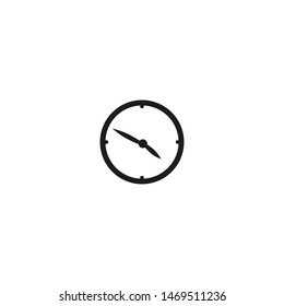 Clock face. Hour dial with numbers. Dots mark minutes and hours. Simple flat vector illustration.
