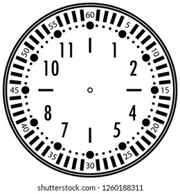 Clock face for house, alarm, table, kitchen, wall, wristwatches or special models for kids. Dial for pocket, stop watches or timer. For mark opening, visiting, office, business or working hours.