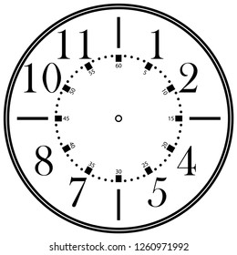 Blank Clock Watch Face Numbers Stock Vector (Royalty Free) 1612834453 ...