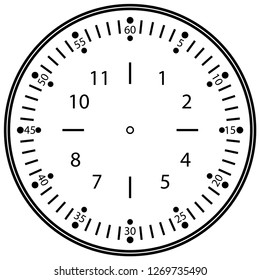 Clock face for house, alarm, table, kitchen, wall, wristwatches or special models for kids. Dial for pocket, stop watches or timer. For mark opening, visiting, office, business or working hours.