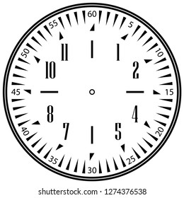 Clock face for house, alarm, table, kitchen, wall, wristwatches or special models for kids. Dial for pocket, stop watches, timer or grandfather clock. Logo for the repair shop or service.