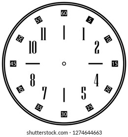 Clock face for house, alarm, table, kitchen, wall, wristwatches or special models for kids. Dial for pocket, stop watches, timer or grandfather clock. Logo for the repair shop or service.