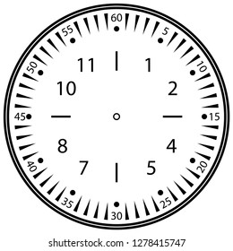 Clock face for house, alarm, table, kitchen, wall, wristwatches or special models for kids. Dial for pocket, stop watches, timer or grandfather clock. Logo for the repair shop.