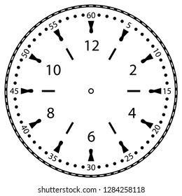 Clock face for house, alarm, table, kitchen, wall, wristwatches or special models for kids. Dial for pocket, stop watches, timer or grandfather clock. Logo for the repair shop.