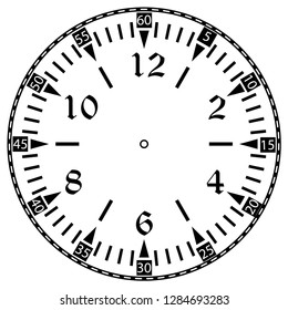 Clock face for house, alarm, table, kitchen, wall, wristwatches or special models for kids. Dial for pocket, stop watches, timer or grandfather clock. Logo for the repair shop.