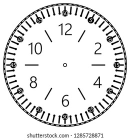 Clock face for house, alarm, table, kitchen, wall, wristwatches or special models for kids. Dial for pocket, stop watches, timer or grandfather clock. Logo for the repair shop.