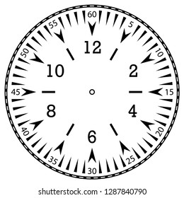 Clock face for house, alarm, table, kitchen, wall, wristwatches or special models for kids. Dial for pocket, stop watches, timer or grandfather clock. Logo for the repair shop.
