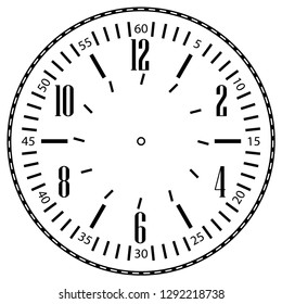 Clock face for house, alarm, table, kitchen, wall, wristwatches or special models for kids. Dial for pocket, stop watches, timer or grandfather clock. Logo for the repair shop.