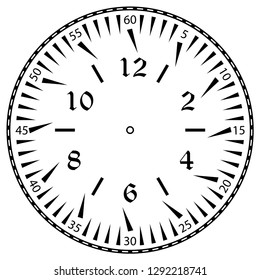 Clock face for house, alarm, table, kitchen, wall, wristwatches or special models for kids. Dial for pocket, stop watches, timer or grandfather clock. Logo for the repair shop.
