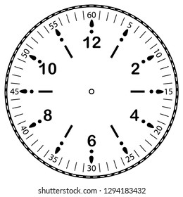 Clock face for house, alarm, table, kitchen, wall, wristwatches or special models for kids. Dial for pocket, stop watches, timer or grandfather clock. Logo for the repair shop.