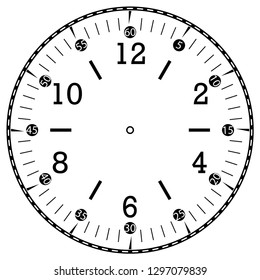 Clock face for house, alarm, table, kitchen, wall, wristwatches or special models for kids. Dial for pocket, stop watches, timer or grandfather clock. Logo for the repair shop.