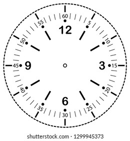 Clock face for house, alarm, table, kitchen, wall, wristwatch or special model for kids. Dial for pocket, stop watches, timers or grandfather clocks. Logo for the repair shop.