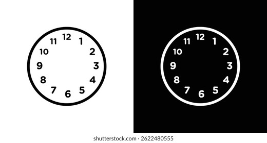 Ícone de relógio forma gráfico simples clipart símbolo. linha fina contorno arte
