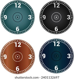 Clock face icon. Symbol watch isolated on white Design template closeup. Vector illustration white design.