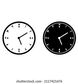 Clock face icon vector set. Wall Clock illustration sign collection. Time symbol. watch symbol or logo.