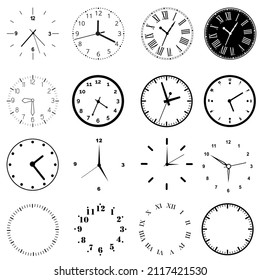 Clock face icon vector set. Wall Clock illustration sign collection. Time symbol. watch symbol or logo.