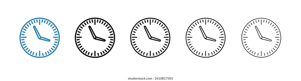 Clock face icons collection vectors for web ui
