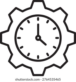 Clock face integrated into a gear shape