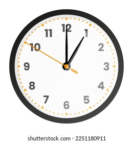 Uhr, einzeln auf weißem Hintergrund. 1 Uhr. Vektorgrafik