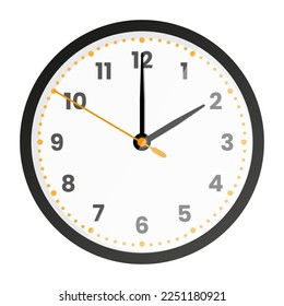 Clock face isolated on white background. 2 o'clock. Vector illustration