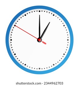 Clock face isolated on white background. 1 o'clock. Vector illustration, Clock icon in flat style