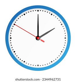 Clock face isolated on white background. 2 o'clock. Vector illustration, Clock icon in flat style